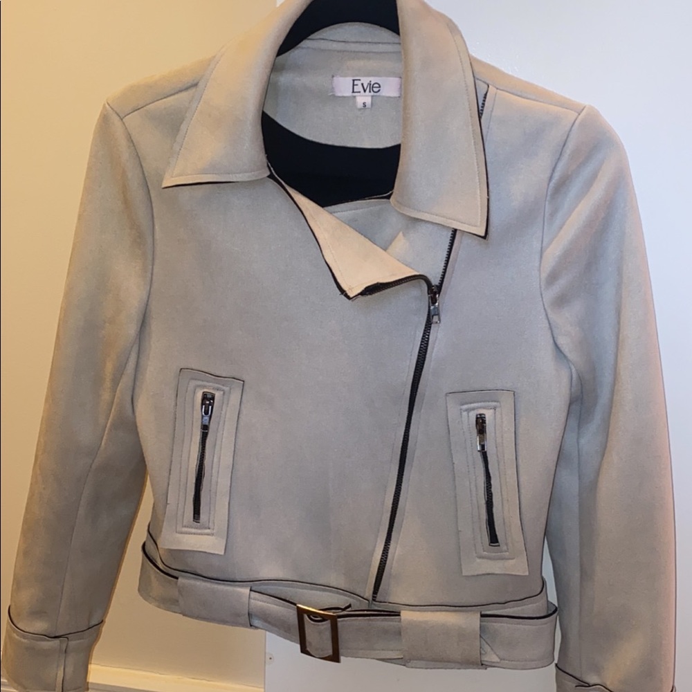 Never worn Evie LF store faux suede moto jacket